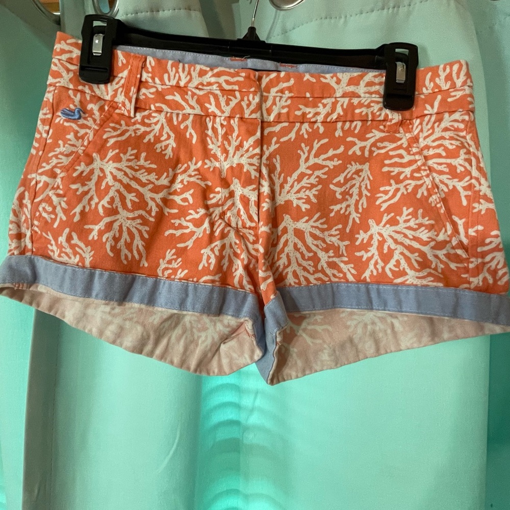 Womens/juniors Southern Marsh shorts size 0 Coral print Coral/blue